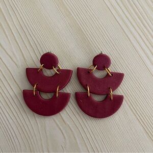 Pennyclays Taylor Swift Red Clay Statement Earrings